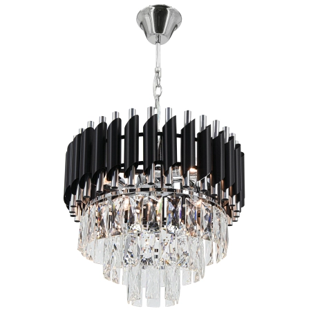 Żyrandol glamour czarno-chromowany 4-punktowy 6260/4 z serii TOLEDO - Lampy Elem